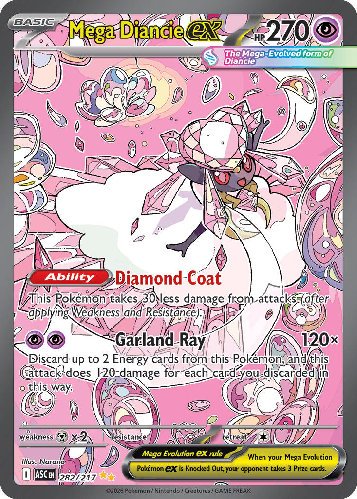 Mega Diancie EX 282/217 Special Illustration Rare Ascended Heroes Pokémon card