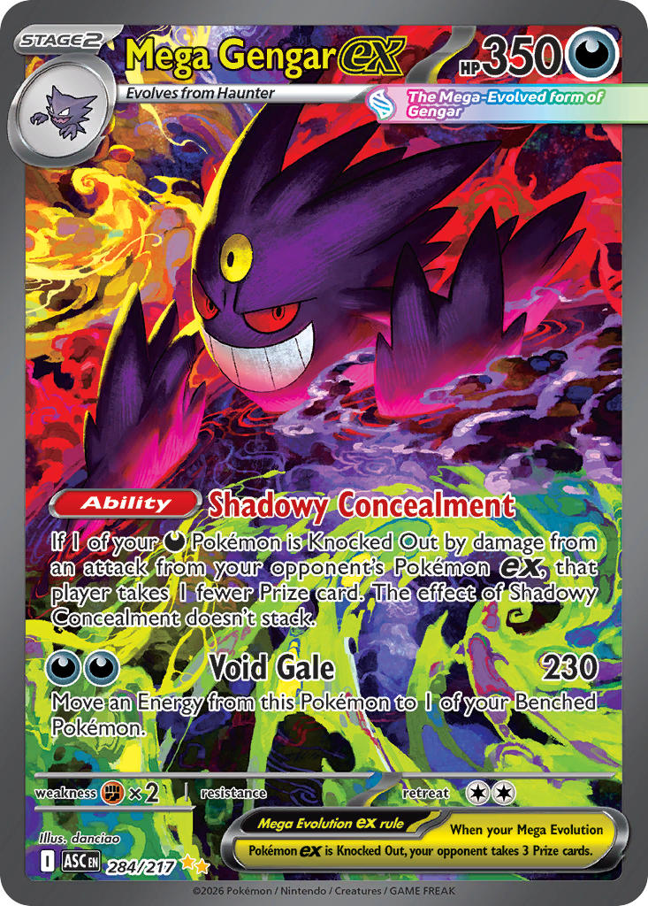Mega Gengar EX 284/217 Special Illustration Rare Ascended Heroes Pokémon card