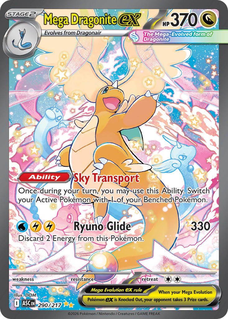Mega Dragonite EX 290/217 Special Illustration Rare Ascended Heroes Pokémon card