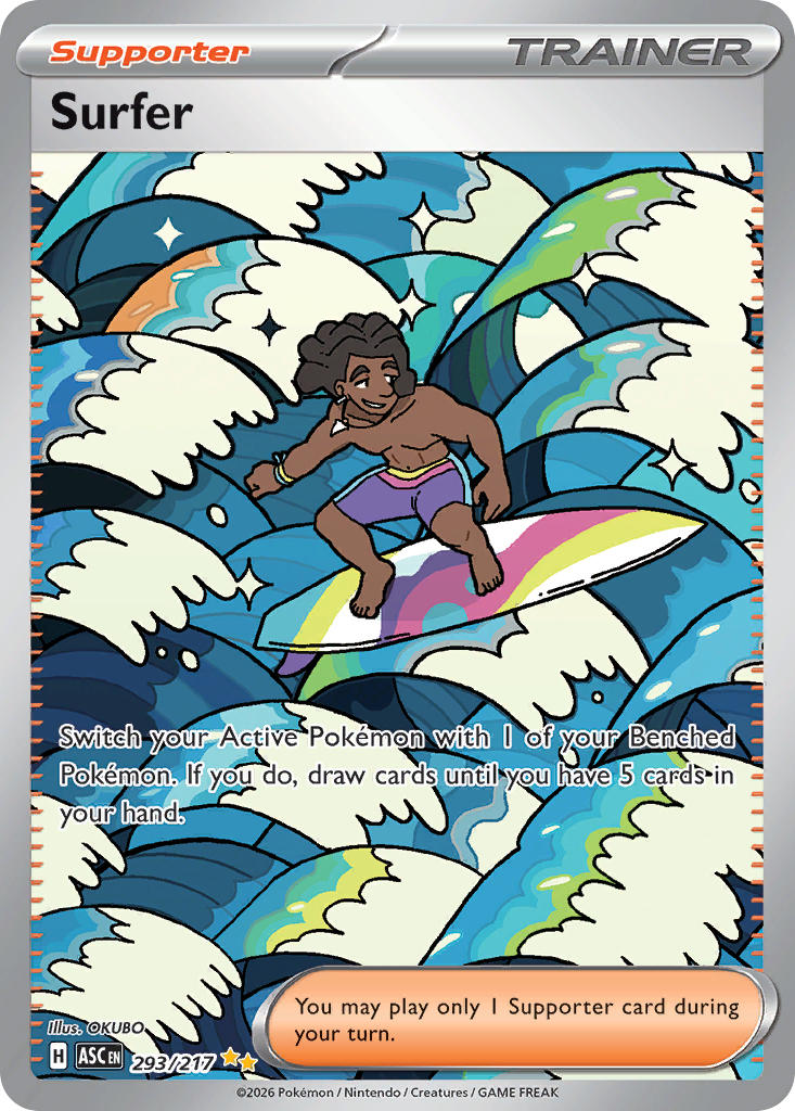 Surfer 293/217 Special Illustration Rare Ascended Heroes Pokémon card