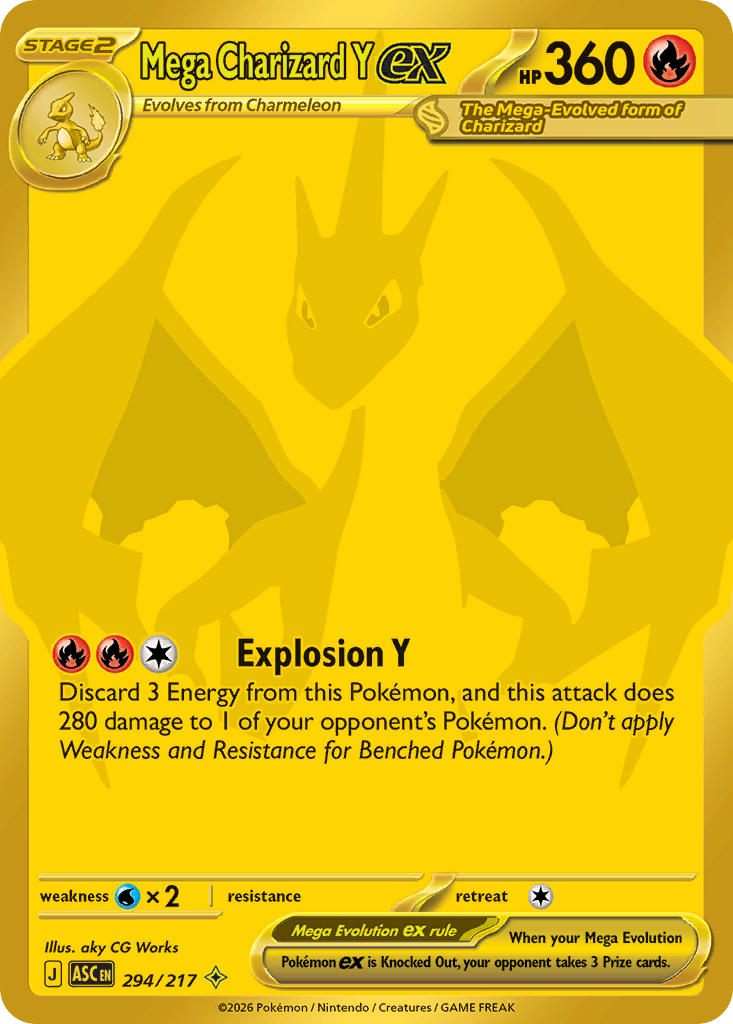 Mega Charizard Y EX 294/217 Mega Hyper Rare Ascended Heroes Pokémon card
