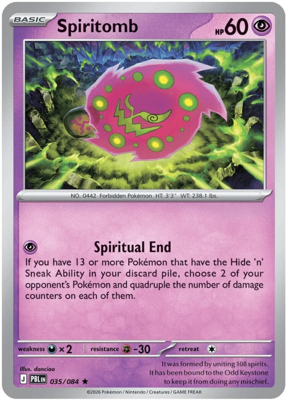 Spiritomb 035/084 Pitch Black Pokémon card