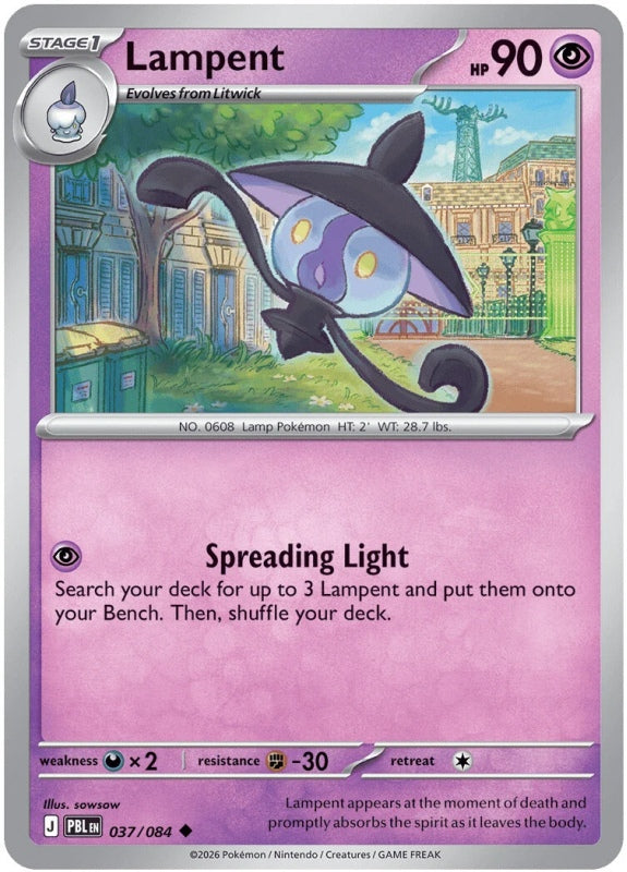 Lampent 037/084 Pitch Black Pokémon card
