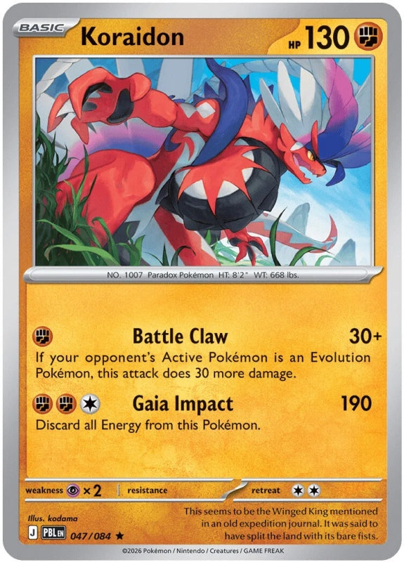 Koraidon 047/084 Pitch Black Pokémon card
