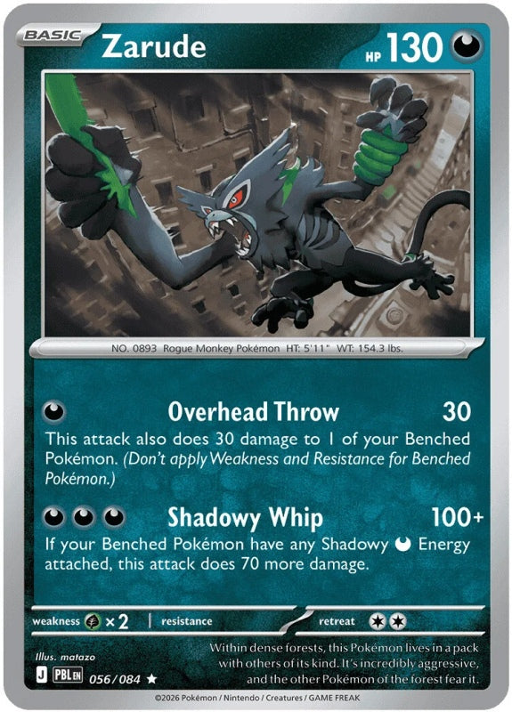 Zarude 056/084 Pitch Black Pokémon card