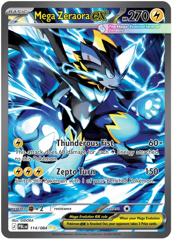 Mega Zeraora ex 114/084 Pitch Black Pokémon card