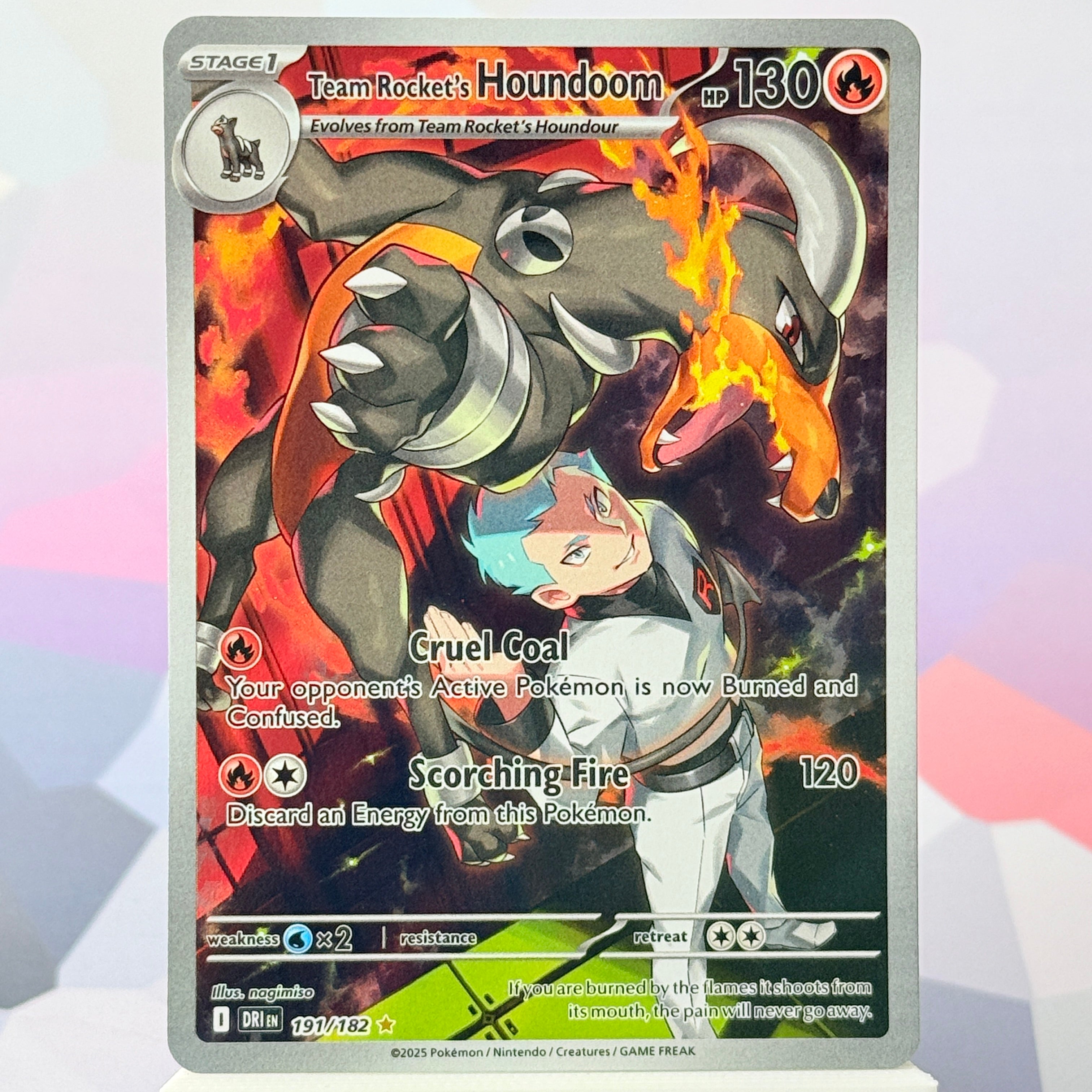 Team Rocket's Houndoom 191/182 Illustration Rare Destined Rivals Pokémon card