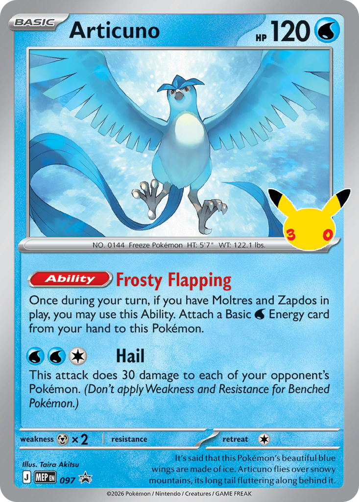 Articuno 097/MEP Promo Pokémon card – Mega Evolution Promos