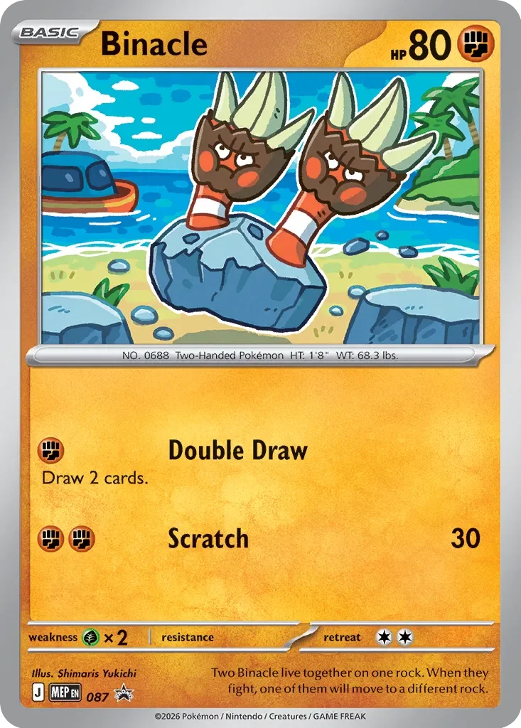 Binacle 087/MEP Promo Pokémon card – Mega Evolution Promos