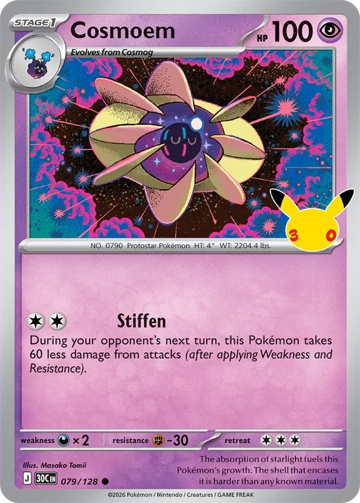Cosmoem 079/128 Common 30th Celebration Pokémon card