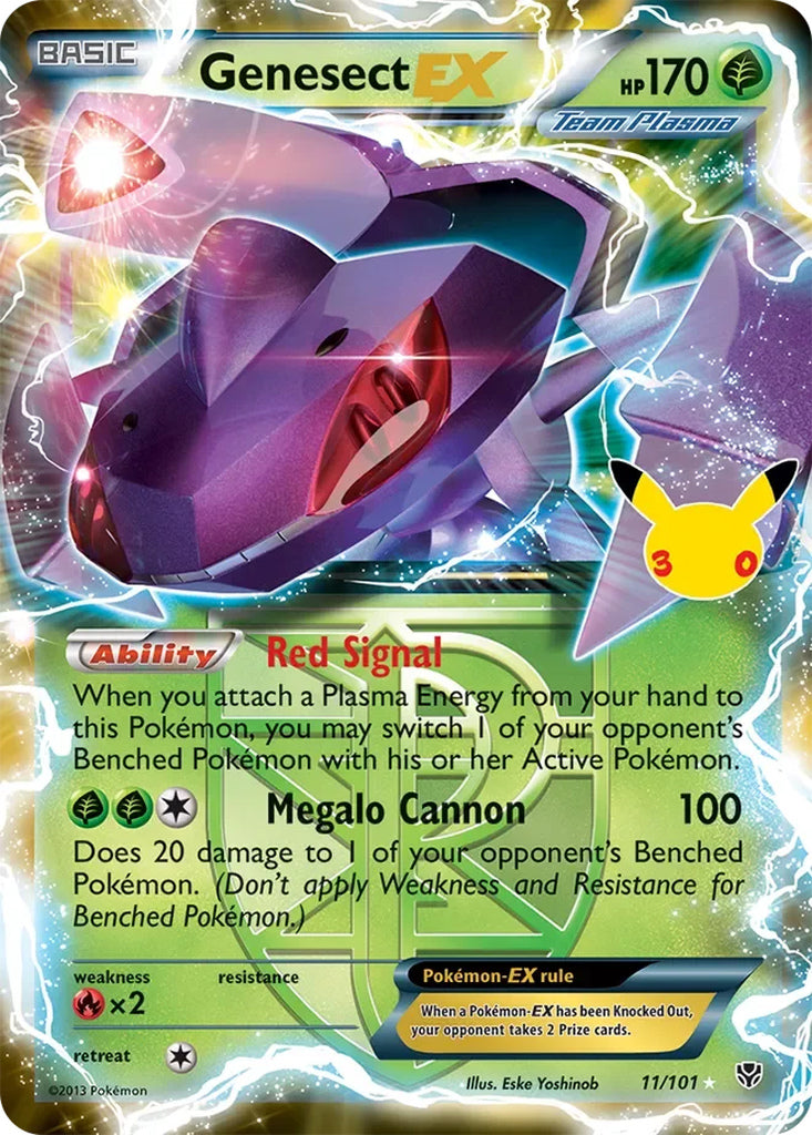 Genesect-EX 11/101 Rare Holo EX 30th Celebration Classic Collection Pokémon card