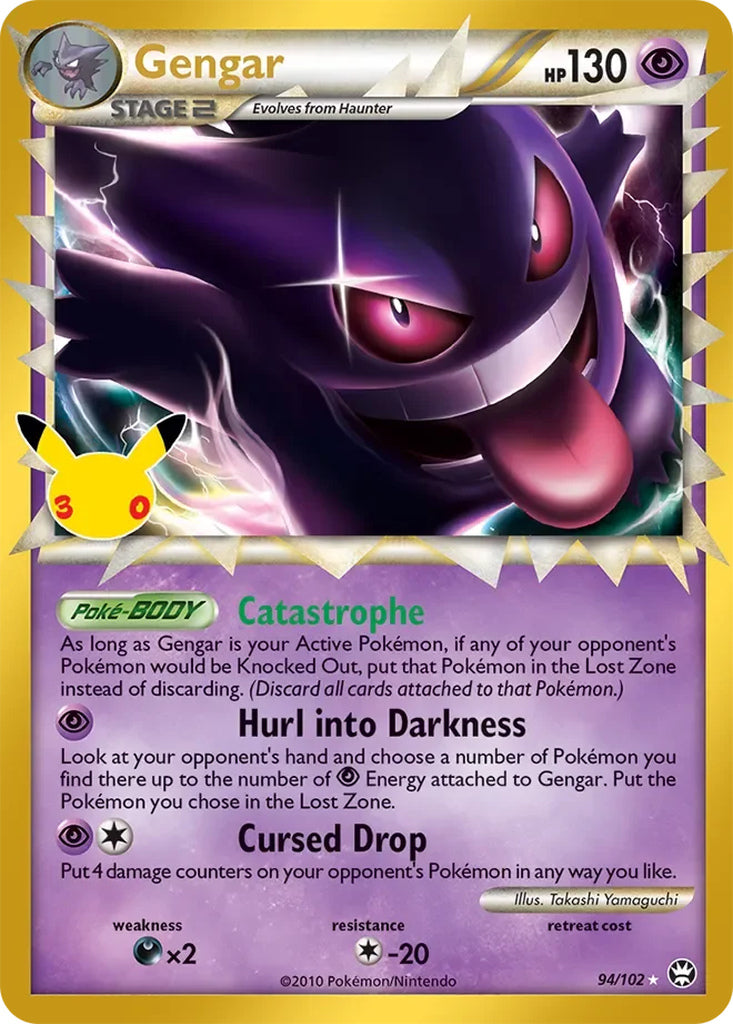 Gengar 94/102 Rare Prime 30th Celebration Classic Collection Pokémon card