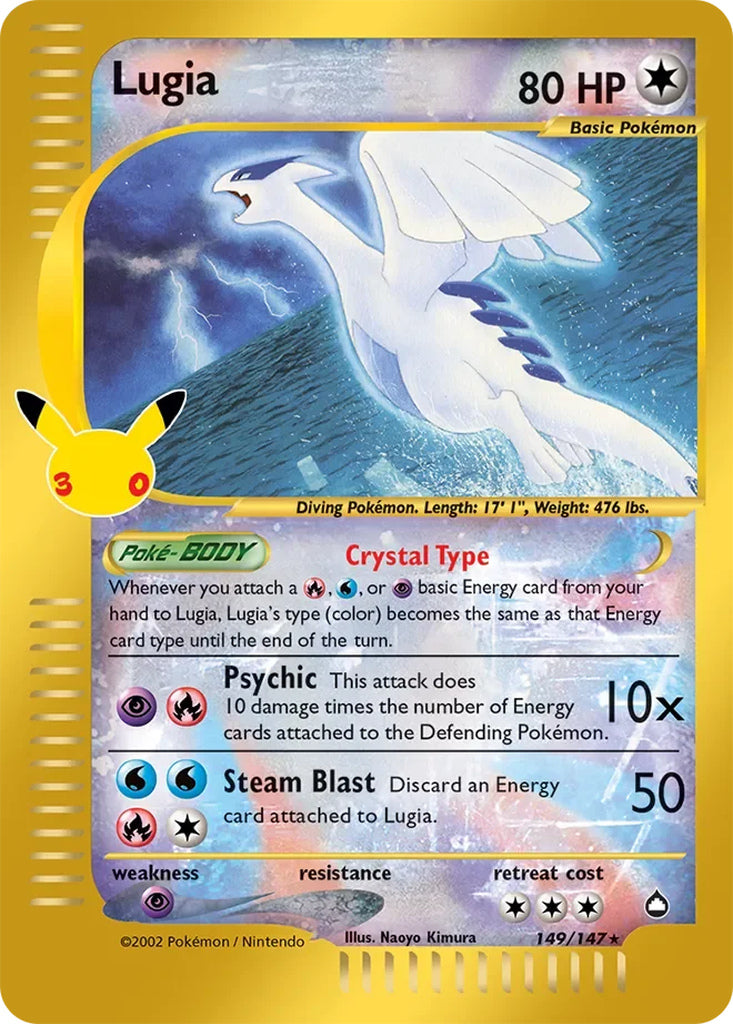 Lugia 149/147 Rare Secret 30th Celebration Classic Collection Pokémon card