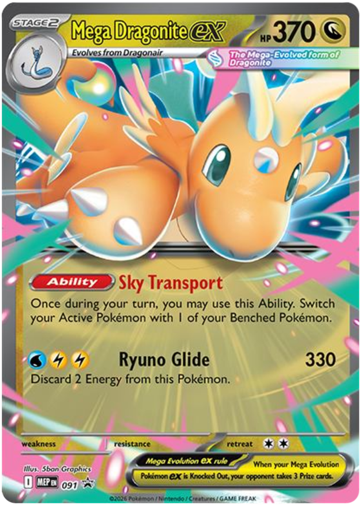 Mega Dragonite EX 091/MEP Promo Pokémon card – Mega Evolution Promos