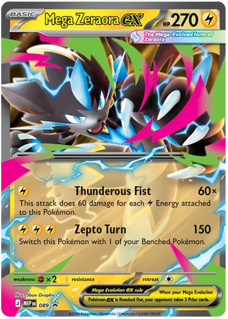Mega Zeraora EX 089/MEP Promo Pokémon card – Mega Evolution Promos