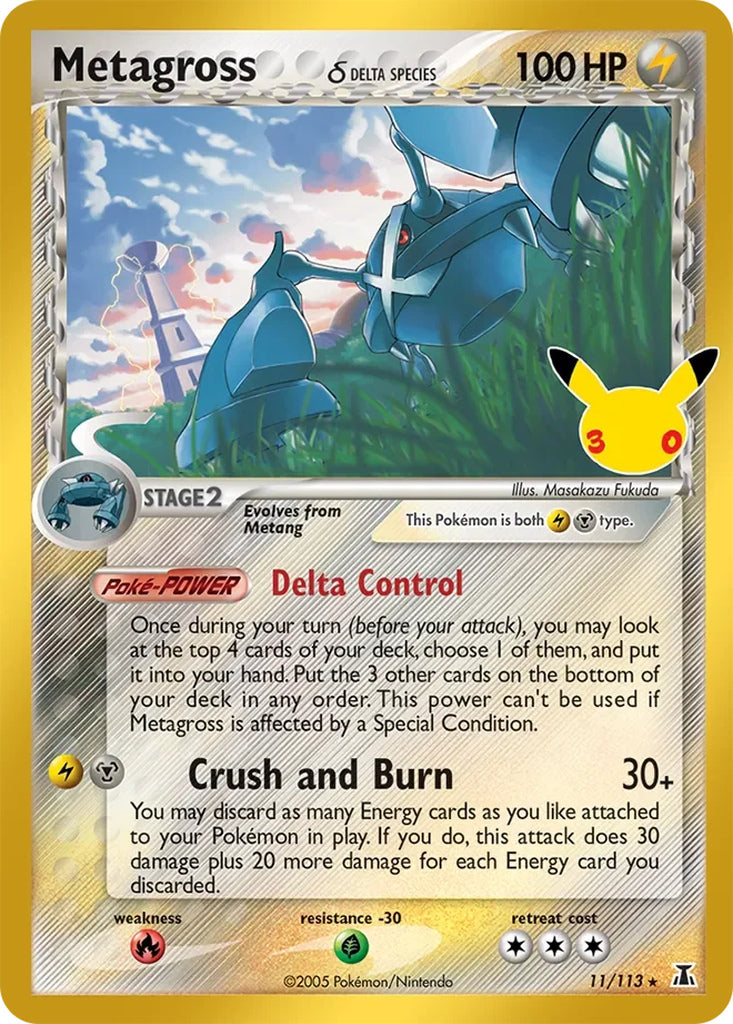 Metagross 11/113 Rare Holo 30th Celebration Classic Collection Pokémon card