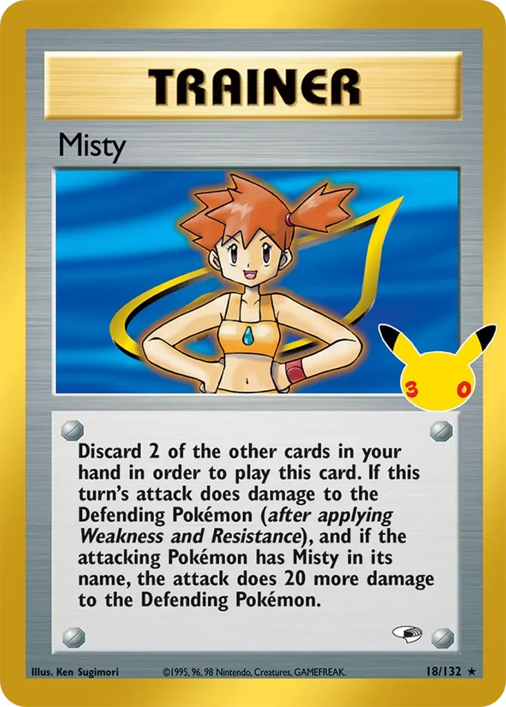 Misty 18/132 Rare Holo 30th Celebration Classic Collection Pokémon card