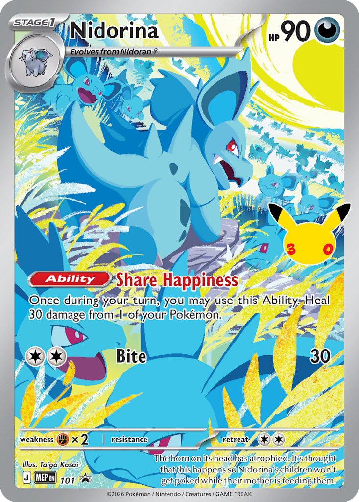 Nidorina 101/MEP Promo Pokémon card – Mega Evolution Promos