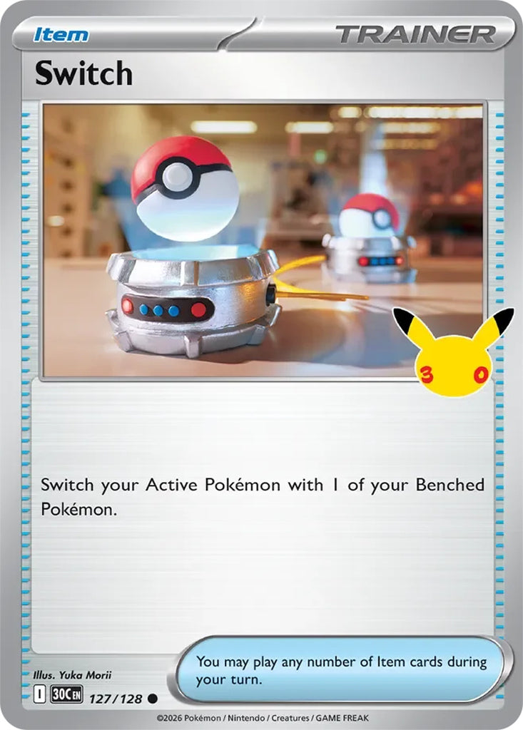 Switch 127/128 Common 30th Celebration Pokémon card