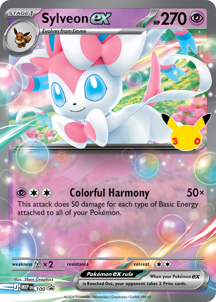 Sylveon EX 100/MEP Promo Pokémon card – Mega Evolution Promos